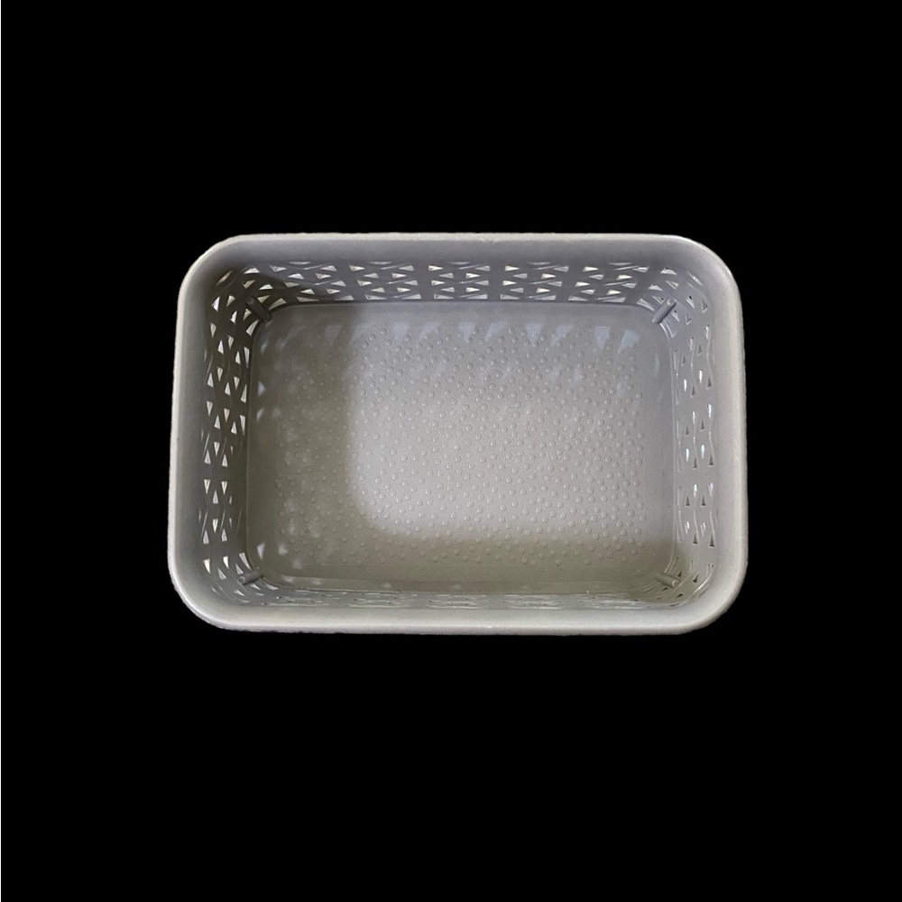 Gray Plastic Storage Basket